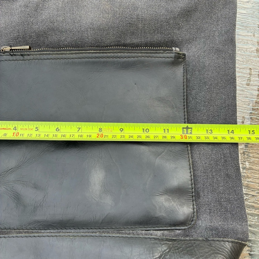 Garuglieri Italy Unisex Canvas & Genuine Leather Trim Travel Tote Laptop Bag - Picture 9 of 13